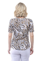 S/S V-Neck Top - Sun Leopard - CARINE