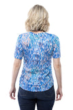 S/S V-Neck Top - Blue Burst - CARINE