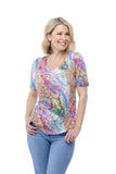 S/S V-Neck Top - Tropical Burst