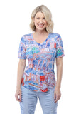 S/S V-Neck Top - Rooftops