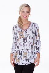 V-Neck Top - Dog Party - CARINE