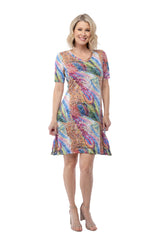 Short Sleeve Dress - Tropical Burst - CARINE