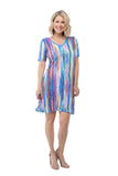 Short Sleeve Dress - Rainbow Stripe