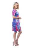 Short Sleeve Dress - Floral Art - CARINE