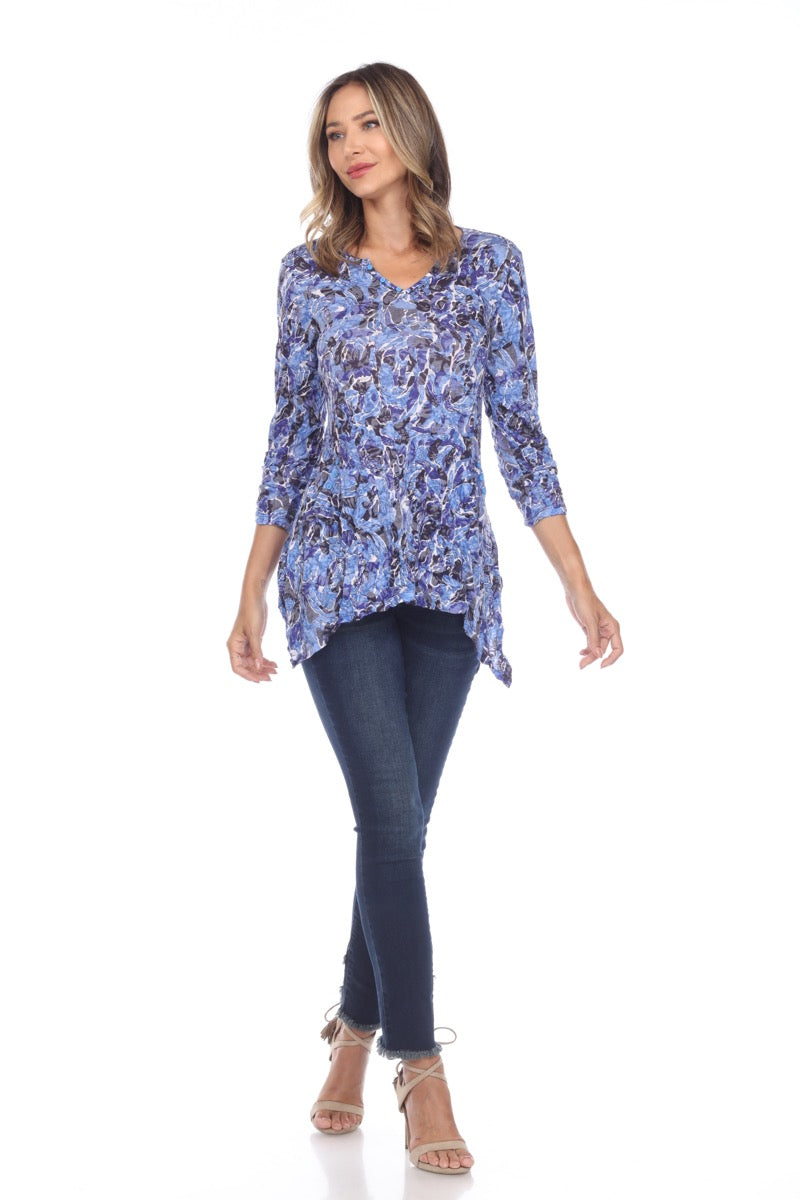 Two Pocket Tunic - Blue Texture - CARINE