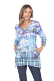 Two Pocket Tunic - Sky Plaid