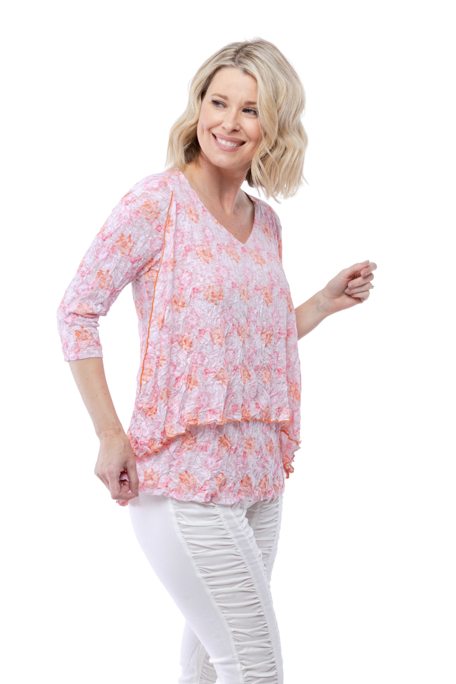 Farah Tunic - Tangerine Flower - CARINE