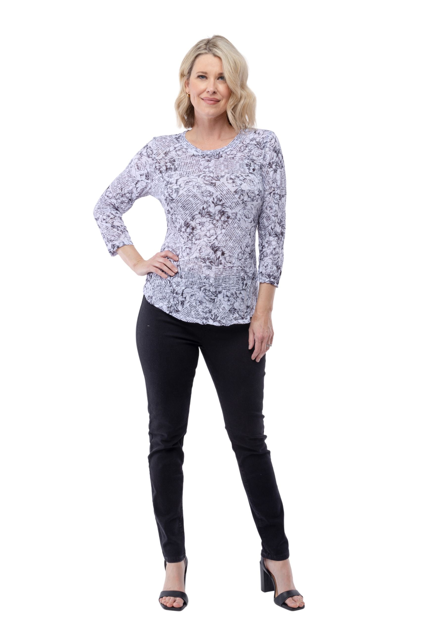 Round-Neck Top - Flower Poem - CARINE