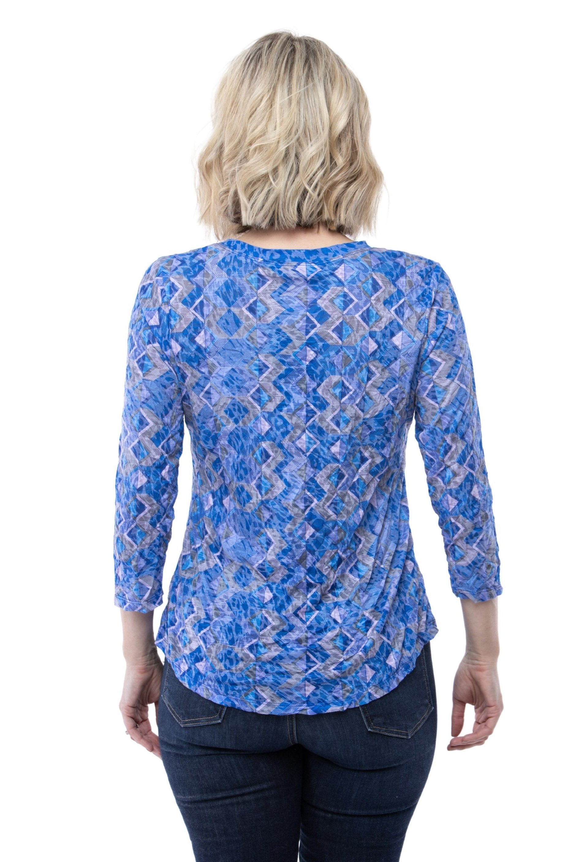 Round-Neck Top - Sapphire Zone - CARINE