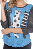 Round-Neck Top - Pattern Cats - CARINE