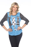 Round-Neck Top - Pattern Cats - CARINE