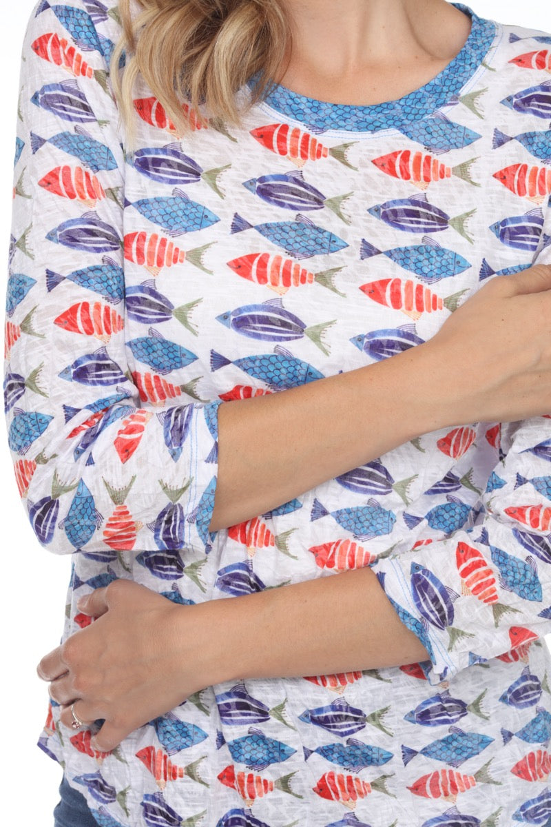 Round-Neck Top - Color Fish - CARINE