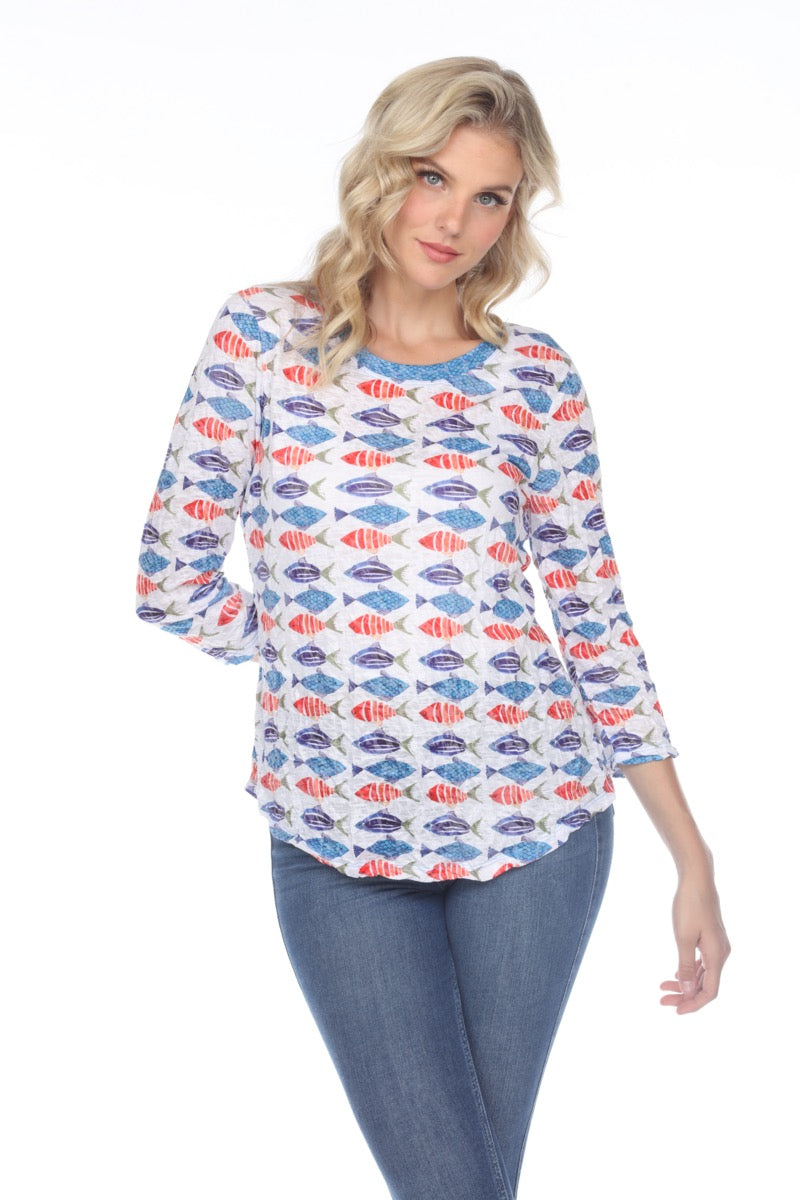 Round-Neck Top - Color Fish - CARINE