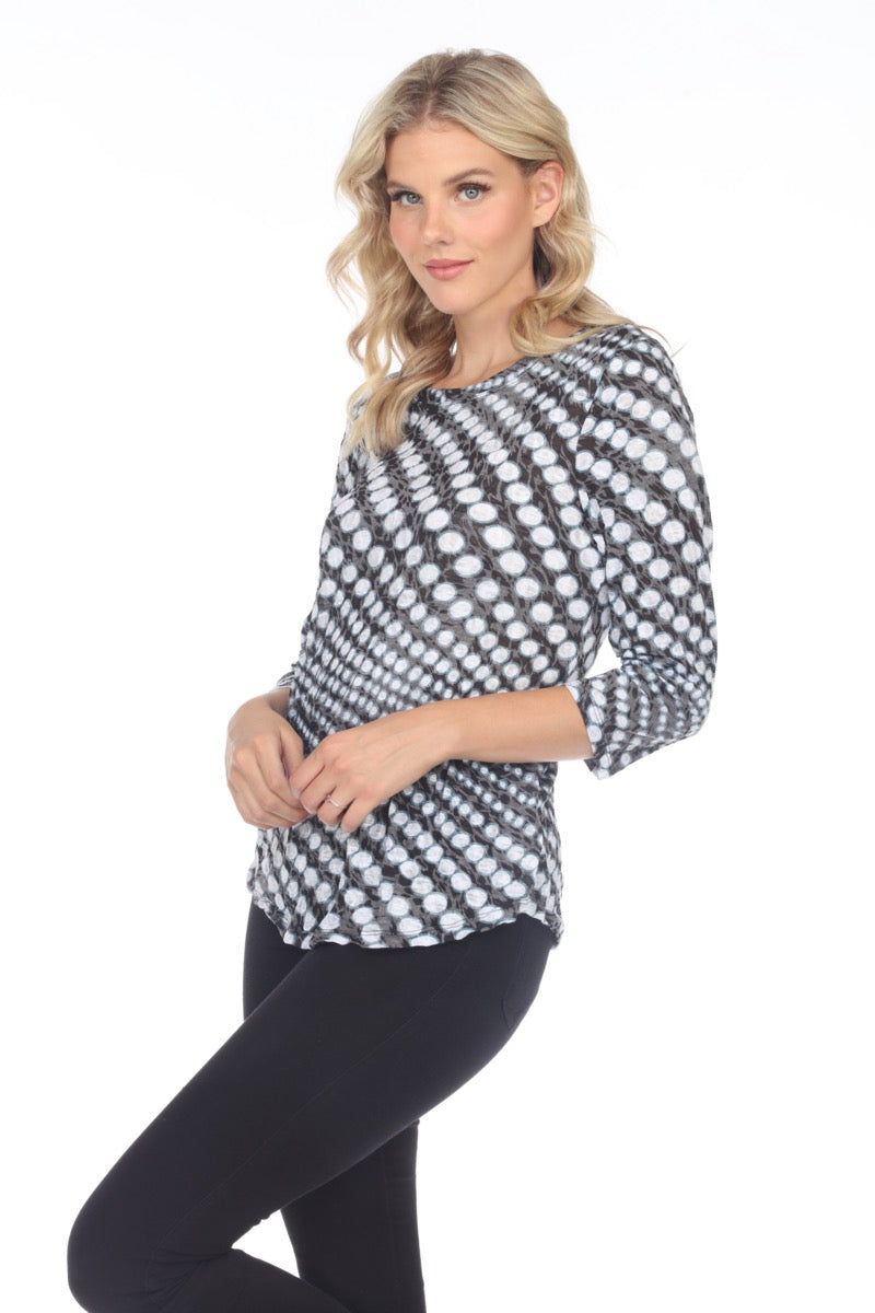 Round-Neck Top - Dot Swirl - CARINE