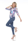 Round-Neck Top - Sapphire Patch - CARINE