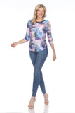 Round-Neck Top - Sapphire Patch - CARINE
