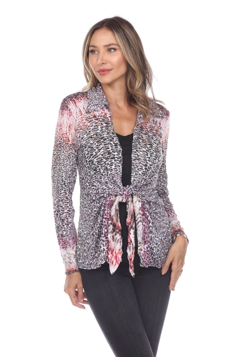 Elle Cardigan - Clay Leopard - CARINE