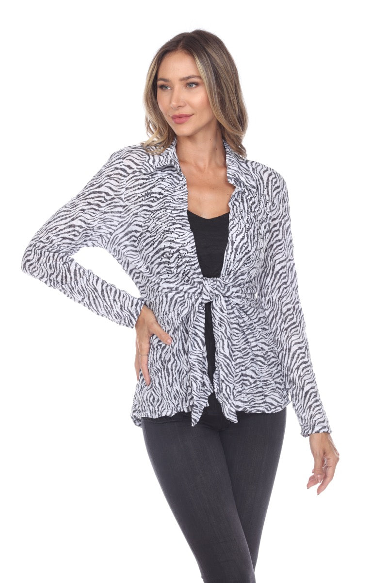 Elle Cardigan - Zebra Pattern - CARINE