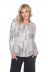 Pamala Top - Sand Grid - CARINE